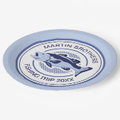 Custom Fisherman Party Blue Bass Fish Papieren Bordje (Gekanteld)