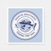 Custom Fisherman Party Blue Bass Fish Servet (Voorkant)