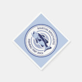 Custom Fisherman Party Blue Bass Fish Servet (Hoek)