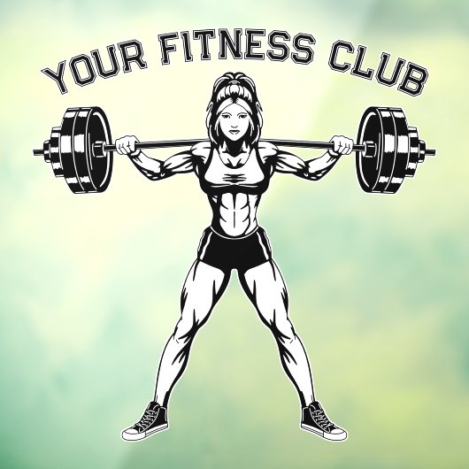 Custom Fitness Club Design voor Branding Raamsticker (Vel 3)