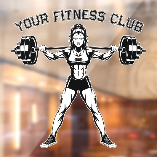 Custom Fitness Club Design voor Branding Raamsticker (Vel 2)