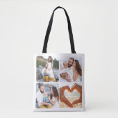 Custom Five Photo Personalized Double Sided  Tote Bag (Voorkant)