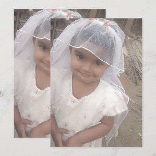 Custom Flat Announcement Kaart (Voorkant / Achterkant)