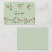 Custom Flat Note Kaarten Dank u Floral Botanical Notitiekaartje (Voorkant / Achterkant)