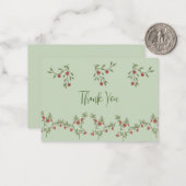 Custom Flat Note Kaarten Dank u Floral Botanical Notitiekaartje (Voorkant / Achterkant in situ)