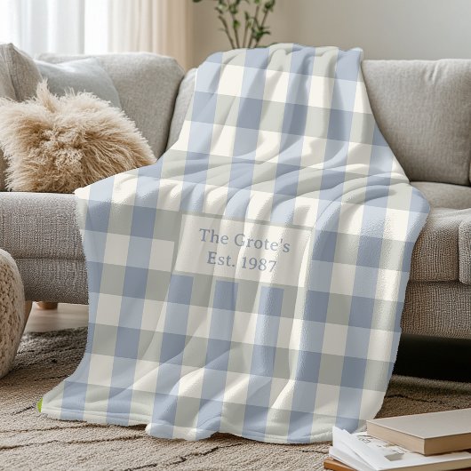 Custom Fleece Blanket Name Est Date Family Gift