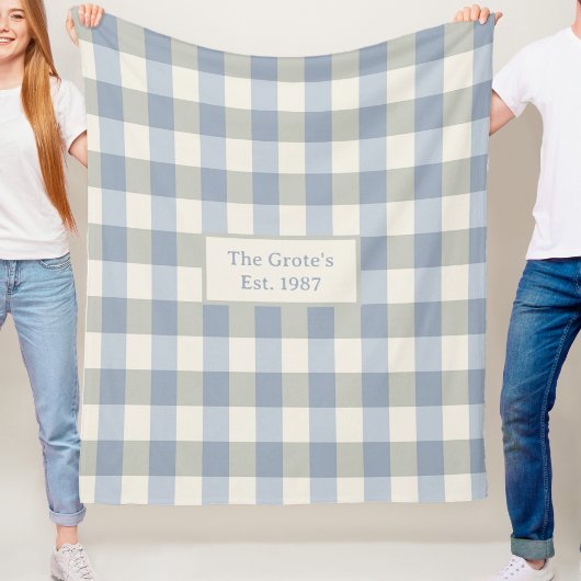 Custom Fleece Blanket Name Est Date Family Gift Deken