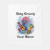 Custom Fleece Blanket | Retro Octopus Name & Text Deken (Voorkant)