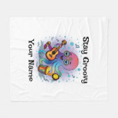 Custom Fleece Blanket | Retro Octopus Name & Text Deken (Voorkant (Horizontaal))