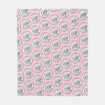 Custom fleece deken met Logo print | roze