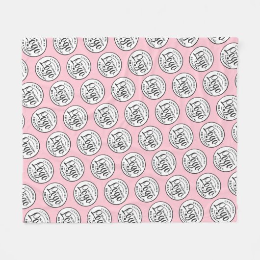 Custom fleece deken met Logo print | roze (Voorkant (Horizontaal))