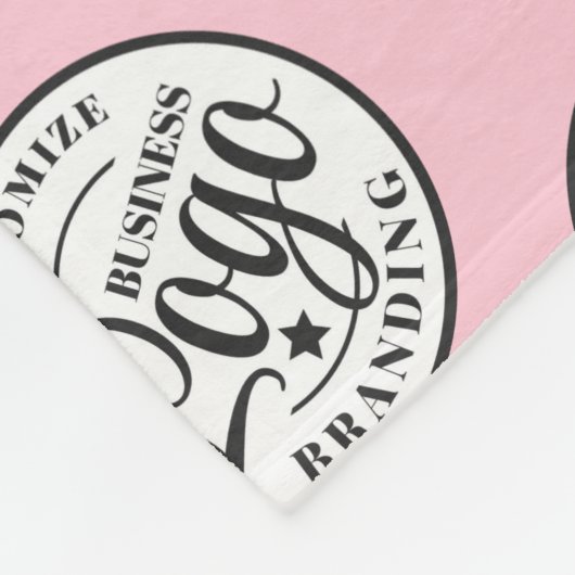 Custom fleece deken met Logo print | roze (Hoek)