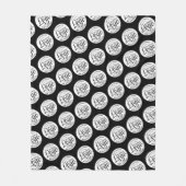Custom fleece deken met Logo print | Zwart (Voorkant)