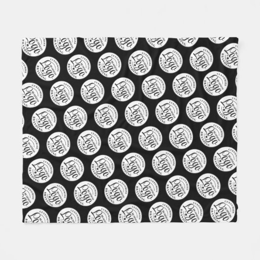 Custom fleece deken met Logo print | Zwart (Voorkant (Horizontaal))