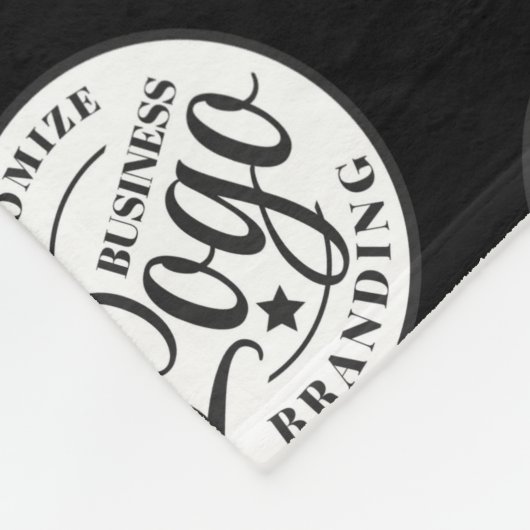 Custom fleece deken met Logo print | Zwart (Hoek)