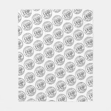 Custom fleece deken met Logo print zwart wit