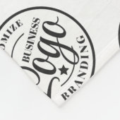 Custom fleece deken met Logo print zwart wit (Hoek)