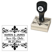 Custom. Fleur De Lis. Save the date. Rubberstempel (Gestempeld)