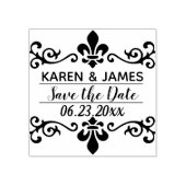 Custom. Fleur De Lis. Save the date. Rubberstempel (Afrduk)