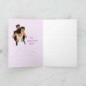 Custom Floral Afro-Amerikaanse bruiloft Dank u Kaart (Binnen)