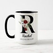 Custom Floral Alphabet Mug Gift for Bridesmaids Mok (Links)