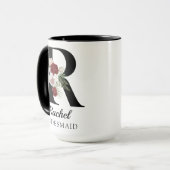 Custom Floral Alphabet Mug Gift for Bridesmaids Mok (Voorkant links)