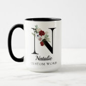Custom Floral Alphabet Mug Gift for Coworkers Mok (Links)