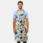 Custom Floral Apron – Culinary Science by [Name] Schort (Gedragen)
