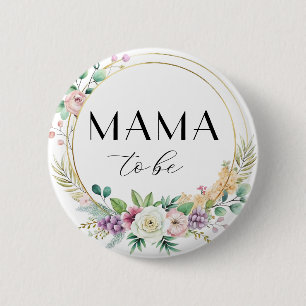 Custom Floral Baby shower Button – MAMA to Be