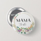Custom Floral Baby shower Button – MAMA to Be (Voorkant /achterkant)