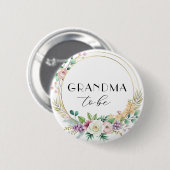 Custom Floral Baby shower Button – OMA te zijn (Voorkant /achterkant)