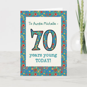 Custom Floral Birthday Kaart, 70 jaar jong Kaart