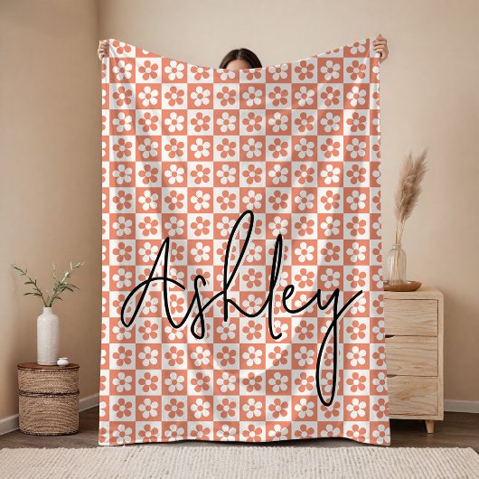 Custom Floral Blanket Gift for Her, Mom, or Family Fleece Deken