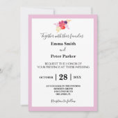 Custom Floral Bouquet Wedding Kaart (Voorkant)