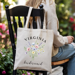 Custom Floral bridal shower tote for bridesmaids Tote Bag