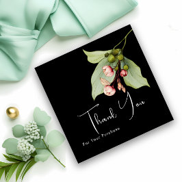 Custom Floral Business "Thank You" Insert Card Vierkante Visitekaartje