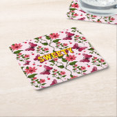 Custom floral butterfly pattern  kartonnen onderzetters (Schuin)