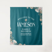 Custom Floral Classic Script Family Reunion Wandkleed (Voorkant)
