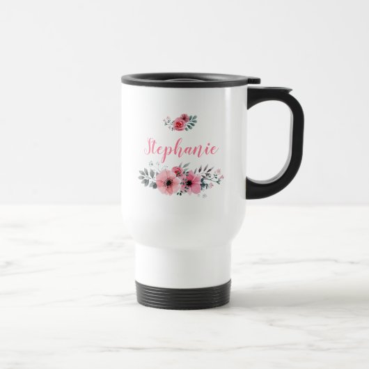 Custom Floral Coffee Travel Mug Reisbeker (Rechts)
