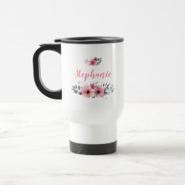 Custom Floral Coffee Travel Mug Reisbeker