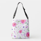 Custom Floral Crossbody Bag voor Moeders Crossbody Tas (Achterkant)