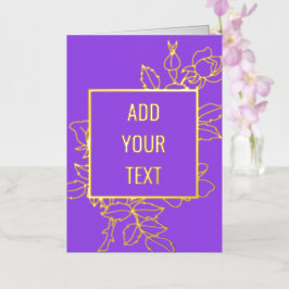 Custom Floral Design Gold Foil Kaart