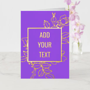 Custom Floral Design Gold Foil Kaart