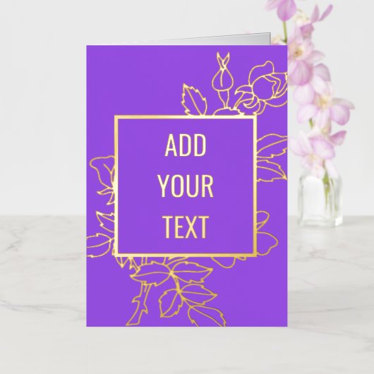 Custom Floral Design Gold Foil Kaart (Orchidee)