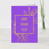 Custom Floral Design Gold Foil Kaart (Voorkant)