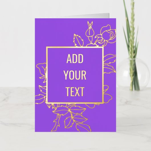 Custom Floral Design Gold Foil Kaart (Voorkant)