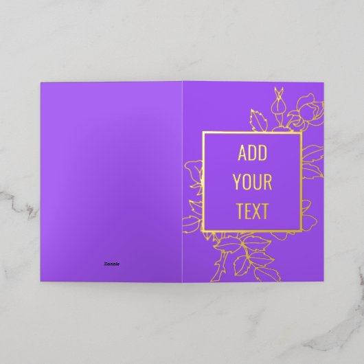 Custom Floral Design Gold Foil Kaart (Buiten Laag)