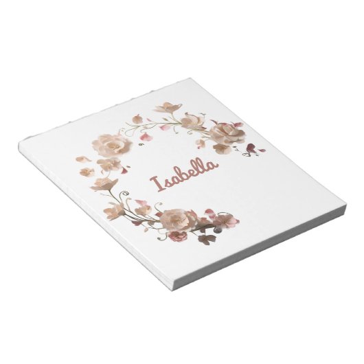 Custom Floral Elegance Notitieblok (Schuin)