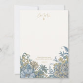 Custom Floral Elegant Script Quote Blue Note Kaart (Voorkant)