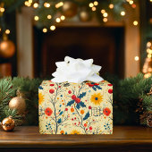 Custom Floral en Berry Christmas Wrap Cadeaupapier